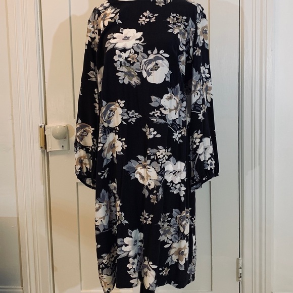 BLACK Floral Dress Old Navy - Picture 1 of 5